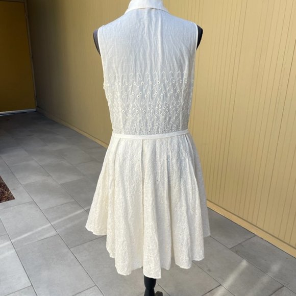 Band Of Outsiders Eyelet Sleevelss Dress Size Large - Picture 4 of 9